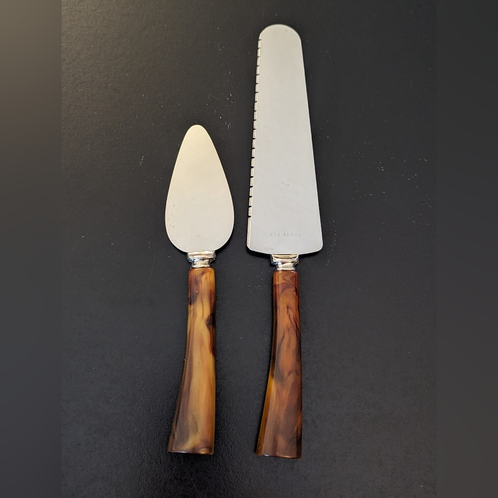Vintage 1960s Cake/Pie Server & Cheese Spreader Set
